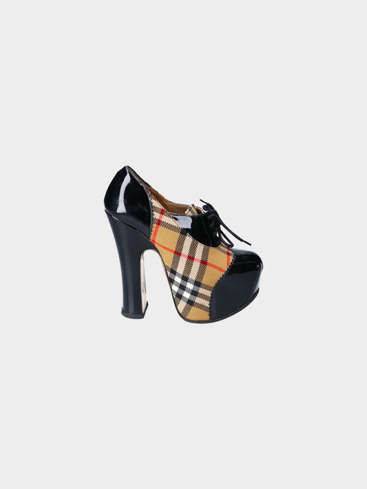Vivienne Westwood x Burberry 2018 Black Patent Nova Check Pumps