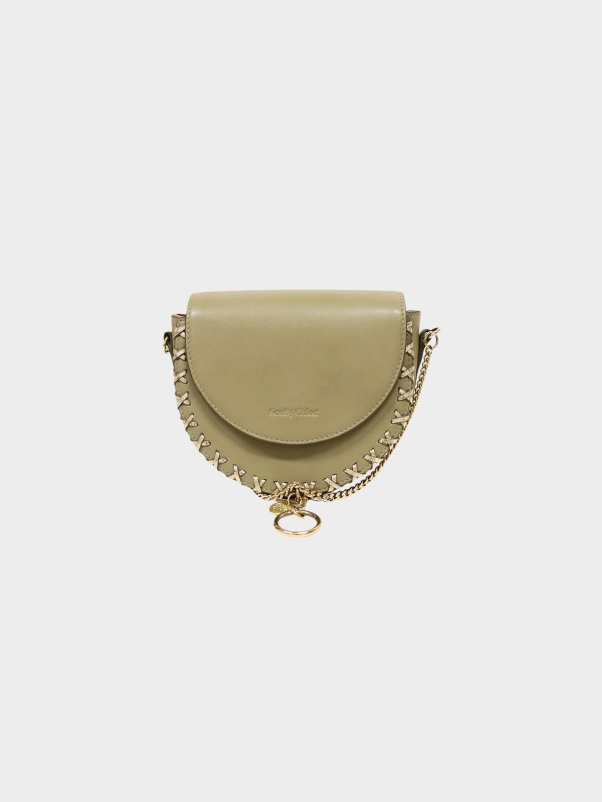 Chloé 2020s Sage Green Leather Mara See by Chloé  Shoulder Bag