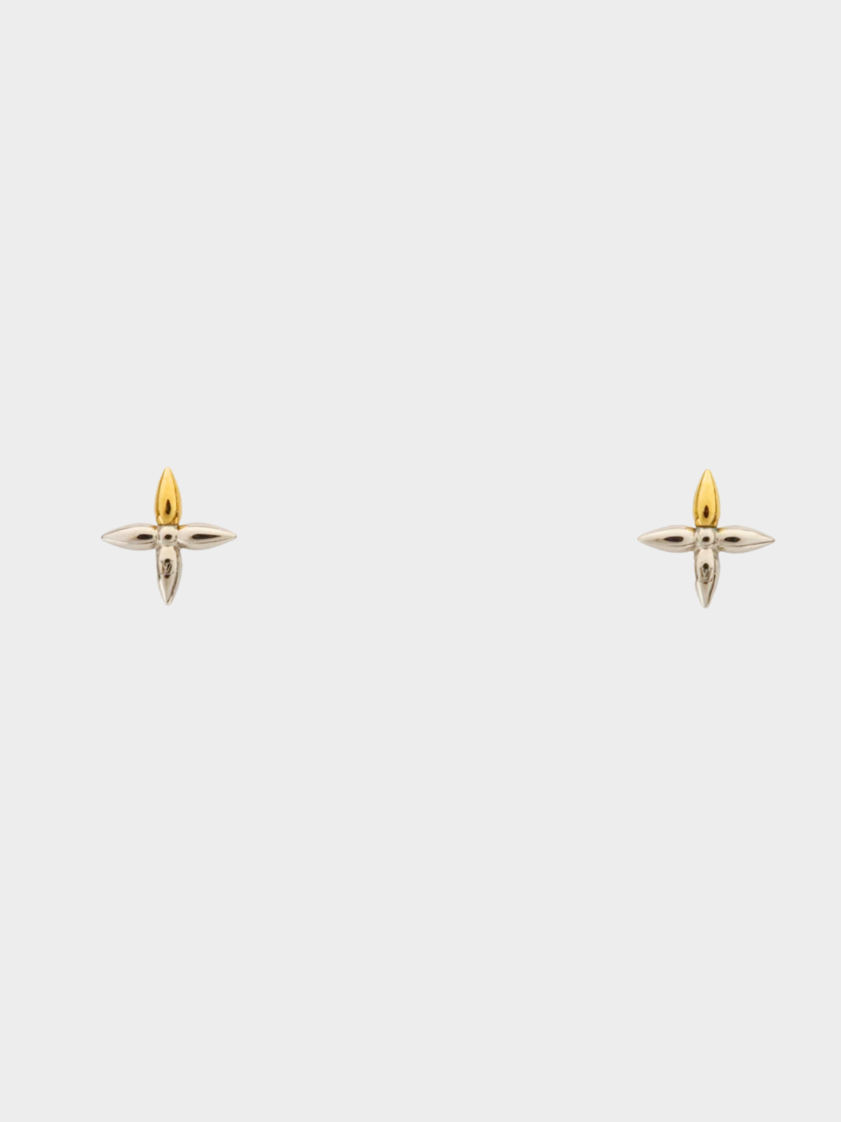 Louis Vuitton 2000s Silver Gold Studs Louisette Earrings