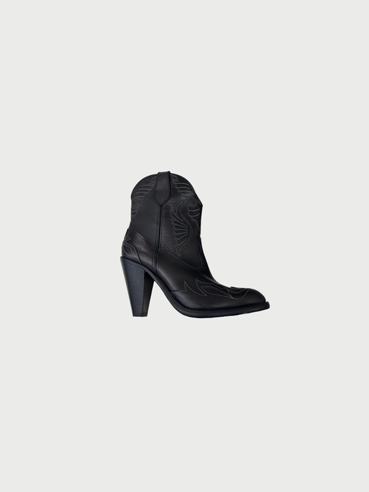Givenchy 2020s Black Leather Cowgirl Boots