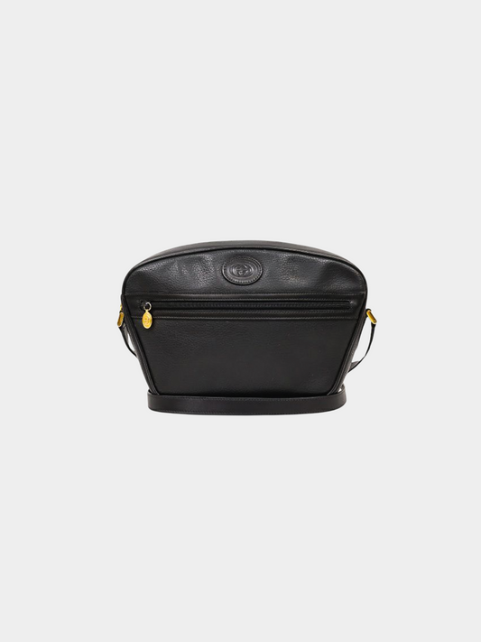 Gucci 1990s Black Interlocking G Leather Shoulder Bag