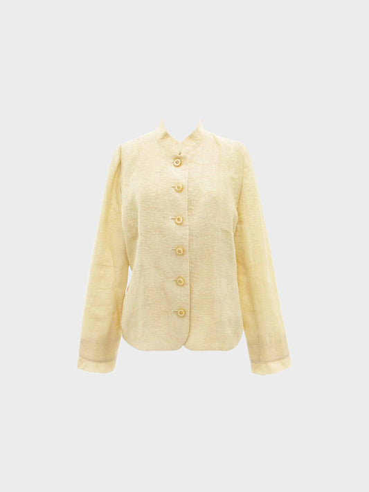Chloé 2000s Beige Floral Silk Blend Jacquard Jacket