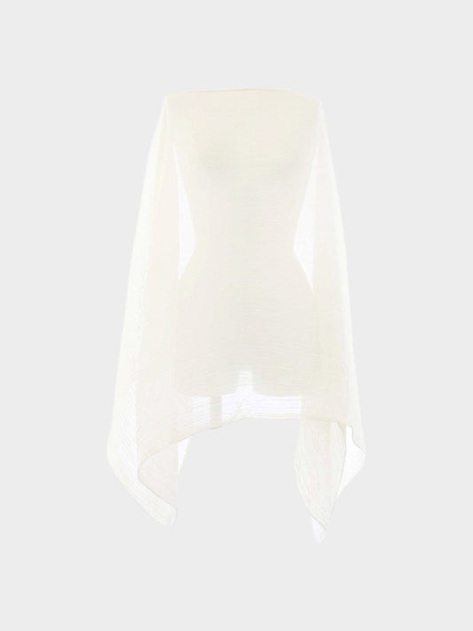 Issey Miyake Pleats Please Spring 2006 White Pleated Poncho