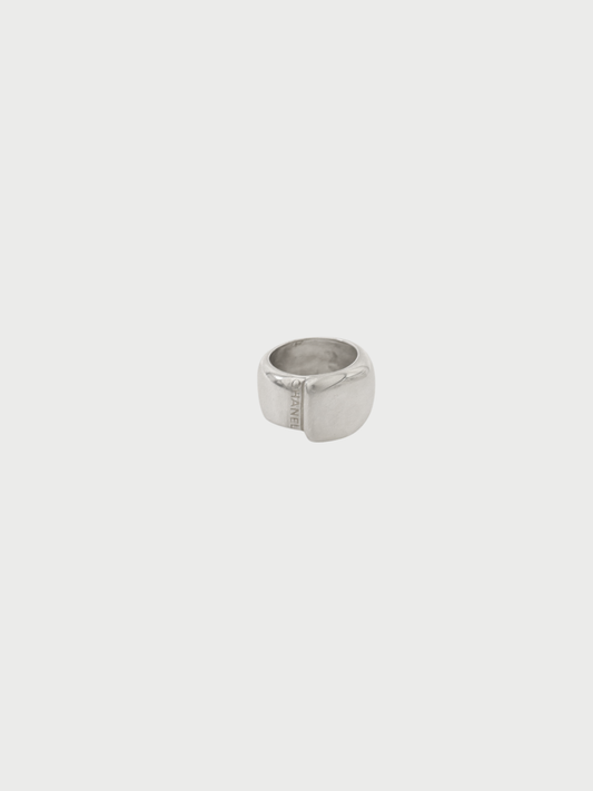 Chanel 2000s Silver 925 Logo Band Ring