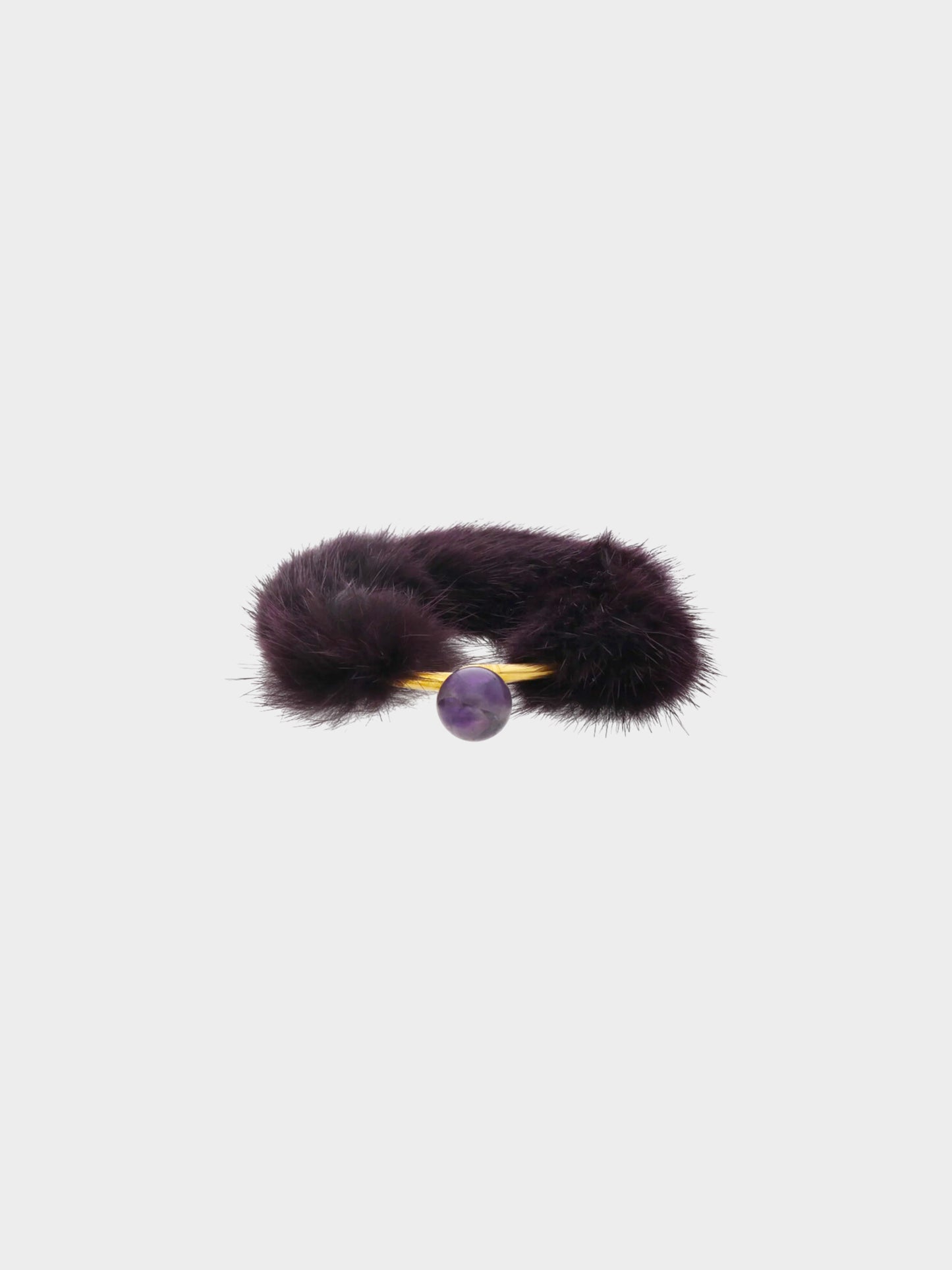 Céline by Phoebe Philo 2018 Amethyst Mink Fur Cuff Bracelet