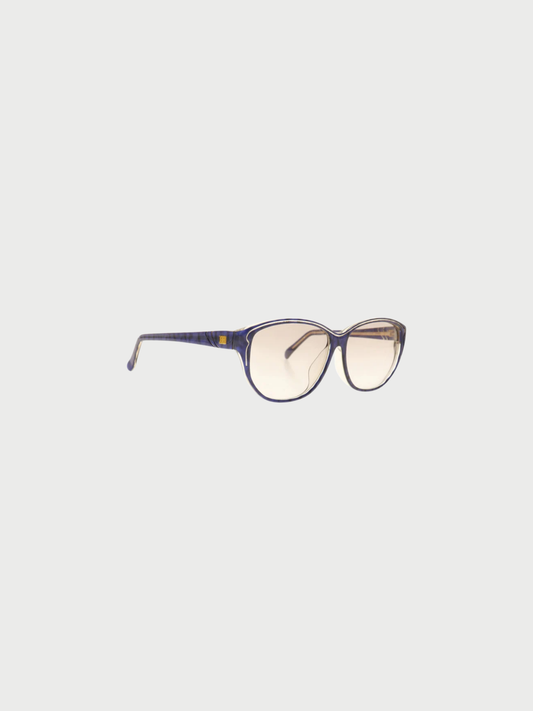Balenciaga 1990s Blue Plastic BB Sunglasses