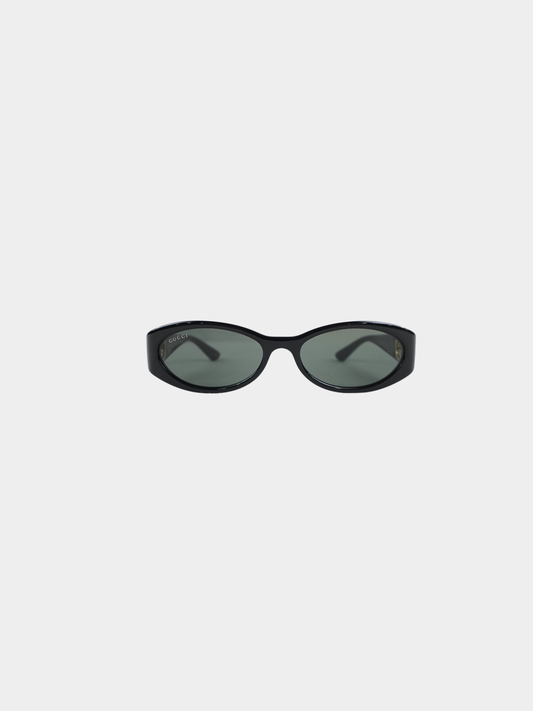 Gucci 2020s Black Acetate GG1660S Slim Logo Sunglasses