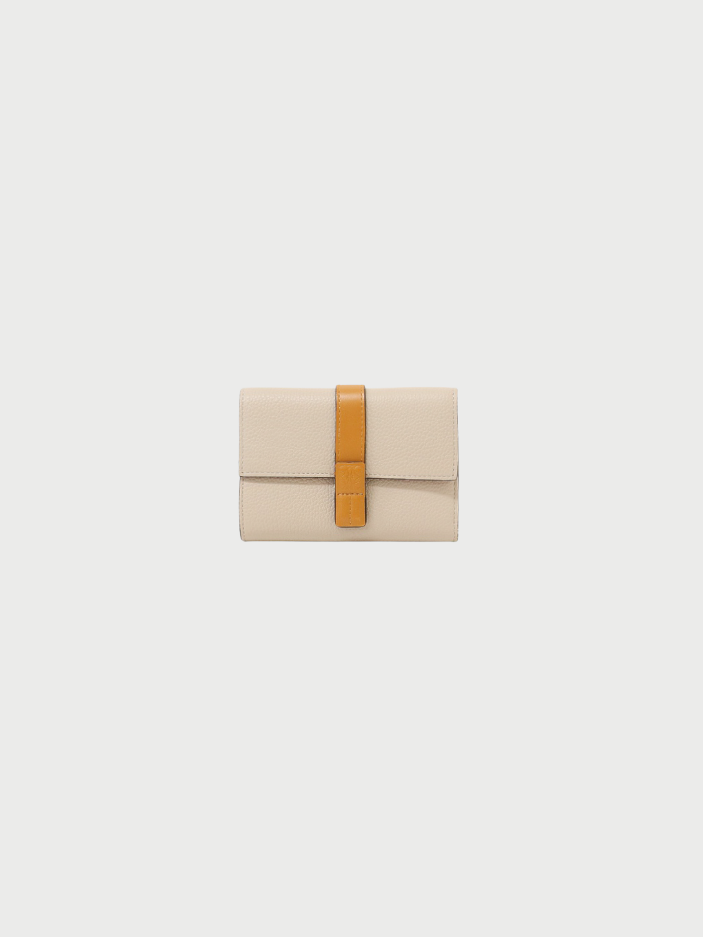 Loewe FW 2025 Beige Brown Leather Small Vertical Wallet