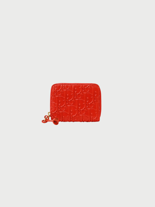 Christian Dior 2000s Red Leather Trotter Coin Case