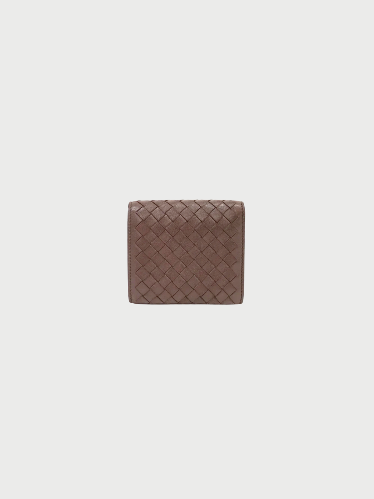 Bottega Veneta 2000s Brown Intrecciato Leather Compact Wallet