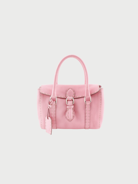 Fendi 2000s Pink Calf Leather Selleria Mini Linda Handbag