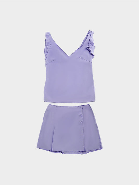 Miu Miu FW 1998 Lilac Runway Top and Skirt Set