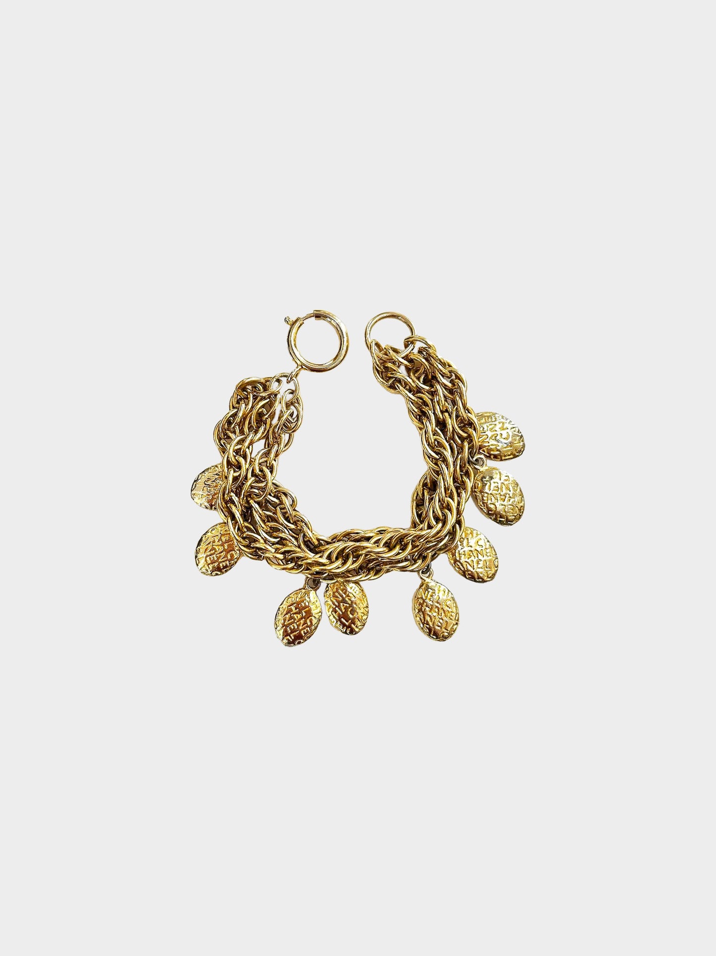Chanel 1980s Gold Chains and Charms Bracelet