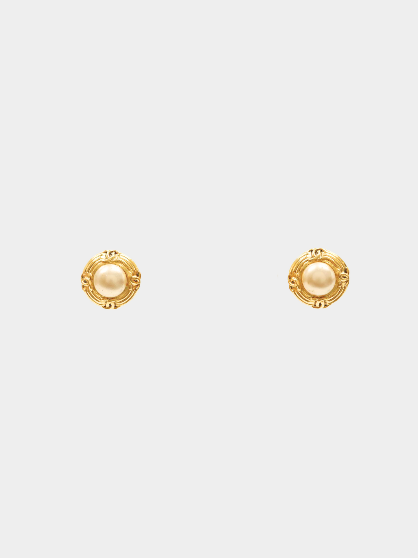 Chanel 1990s Gold COCO Pearl Earrings