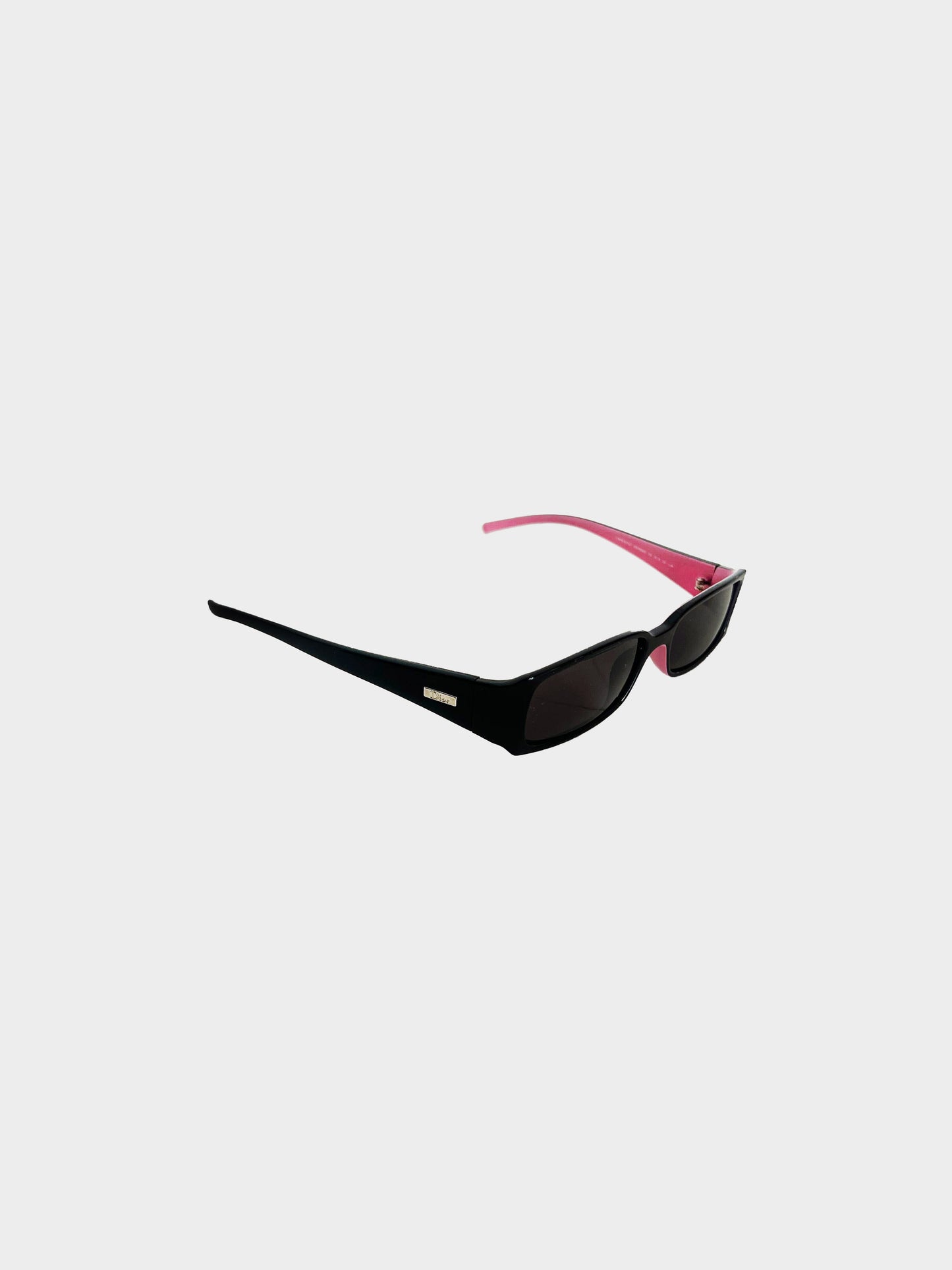 Christian Dior 2000s Black and Pink Dior Monday Narrow Sunglasses