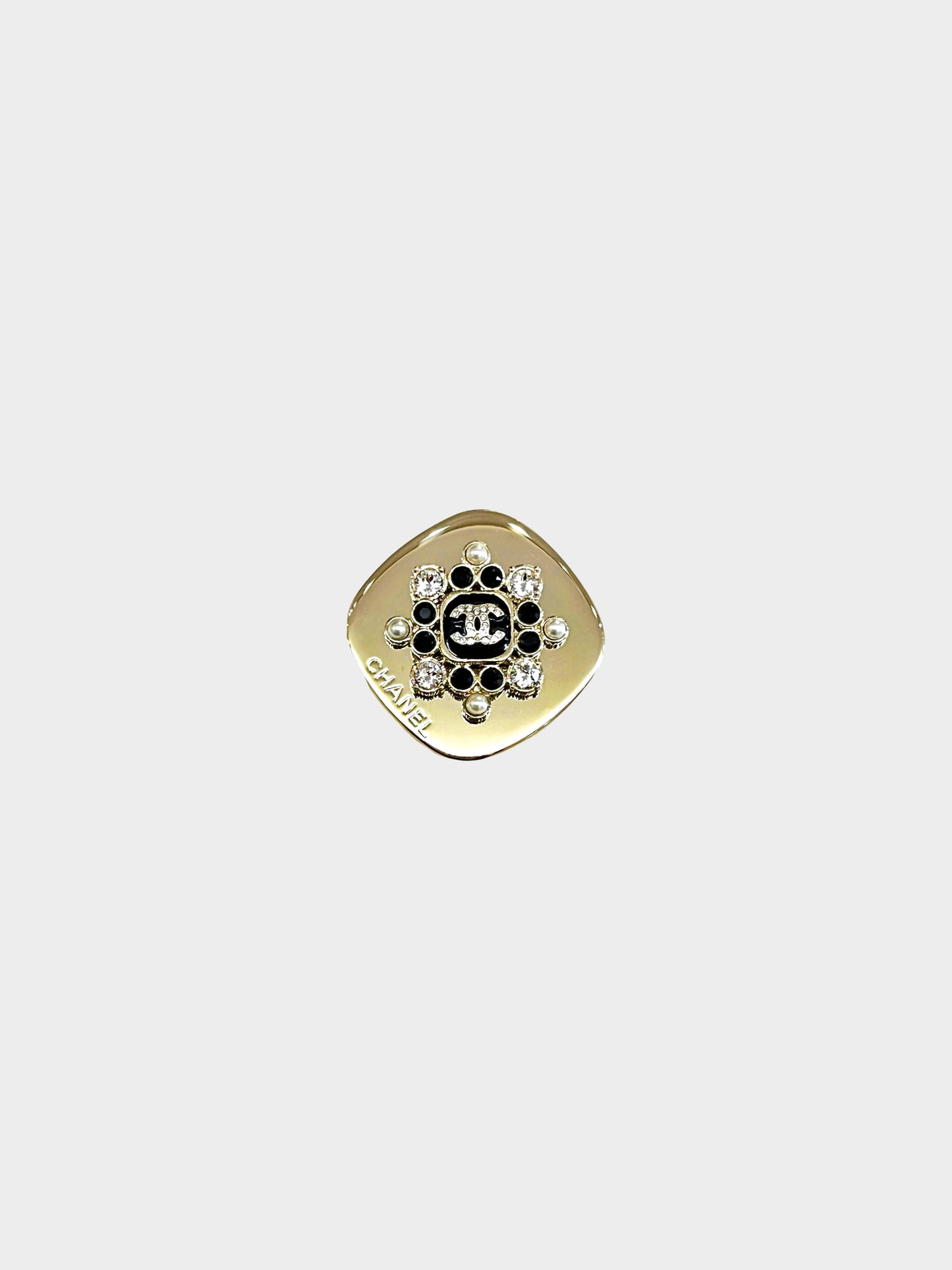 Chanel 2023 Crystal and Pearl CC Brooch