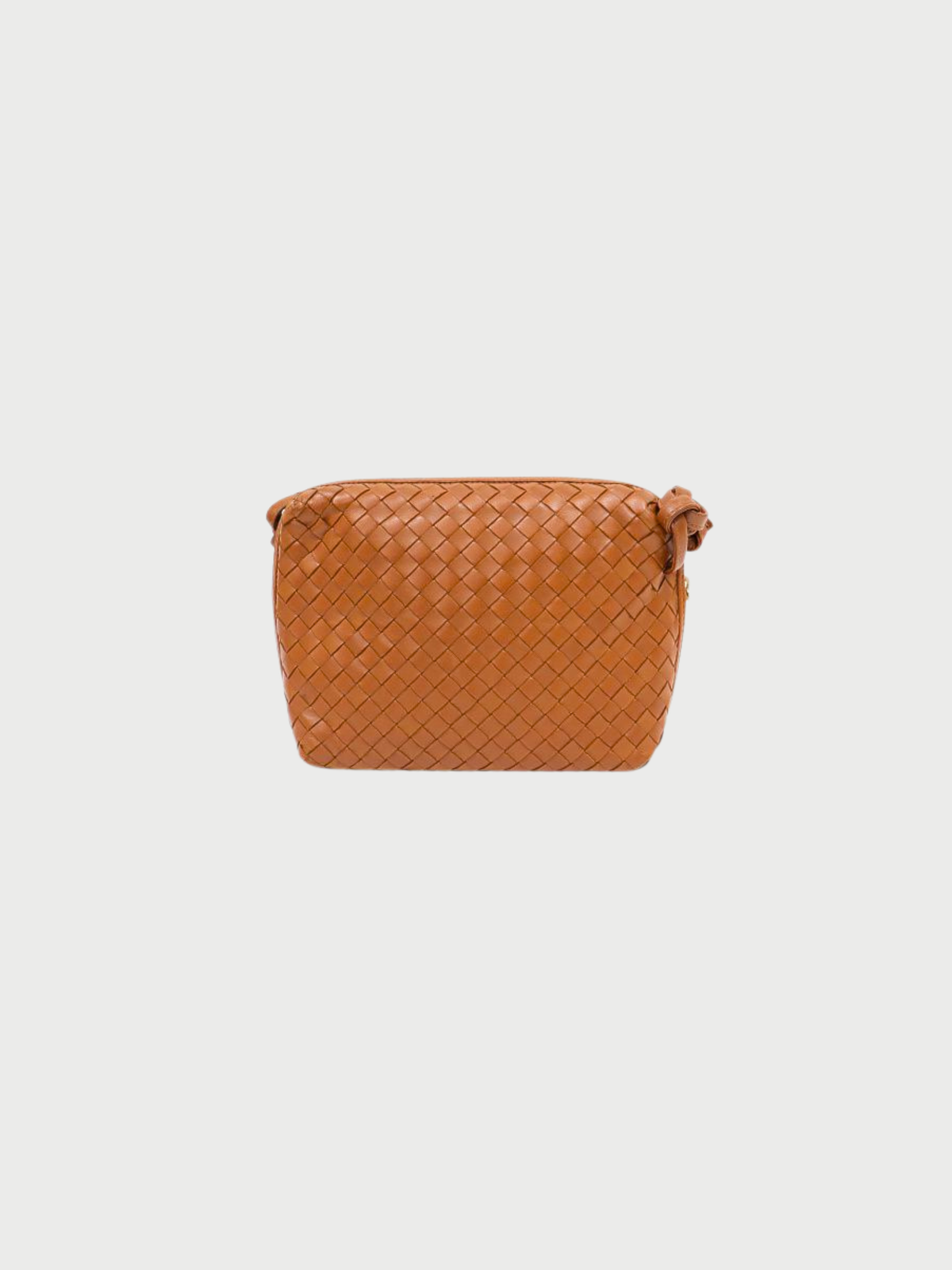 Bottega Veneta 2000s Brown Leather Intrecciato Shoulder Bag