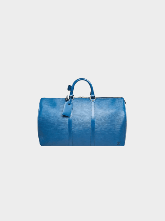 Louis Vuitton 2010s Toledo Blue Epi Leather Keepall 50 Bag