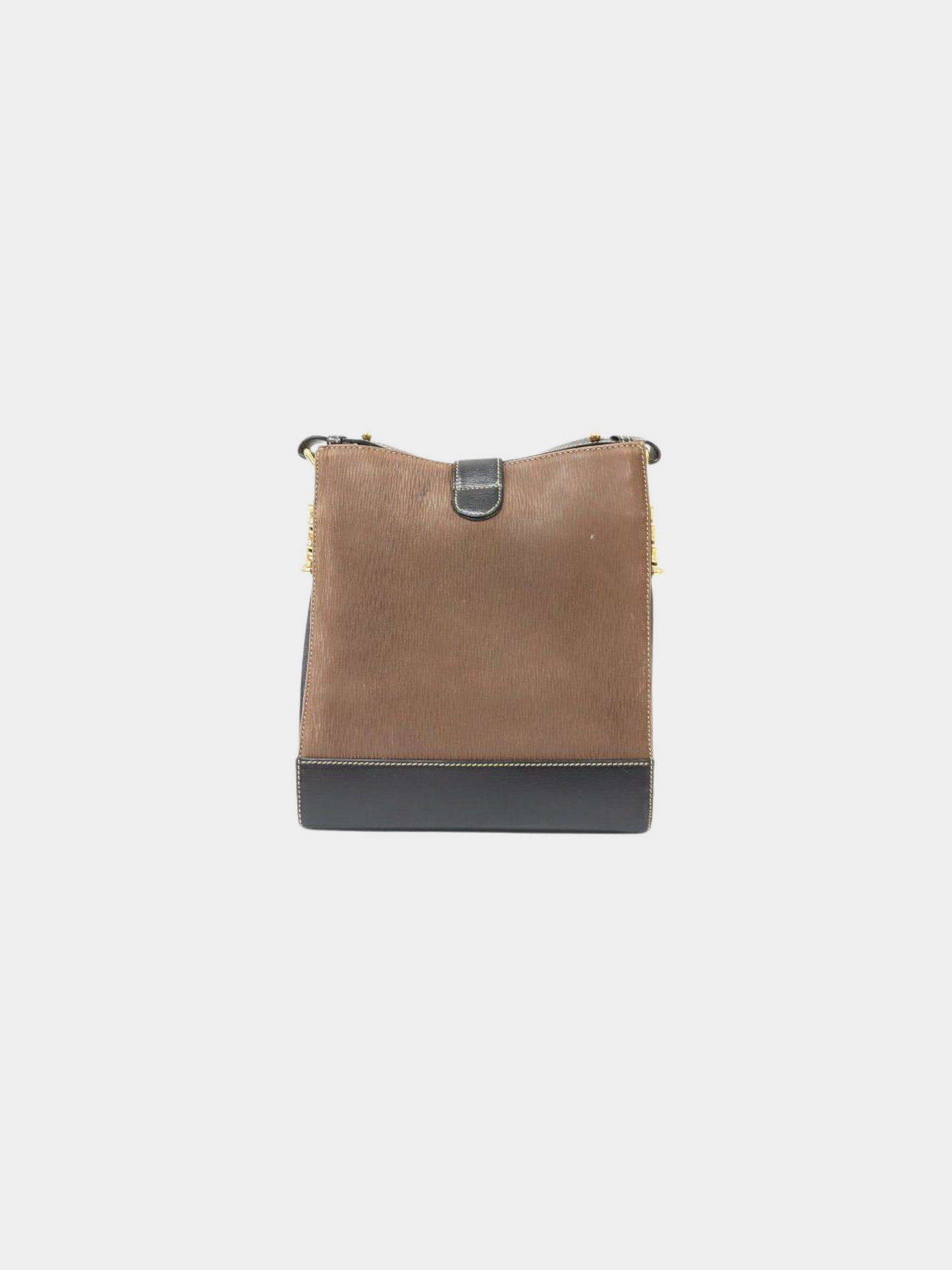Loewe 2000s Brown Black Leather Suede Velazquez Shoulder Bag
