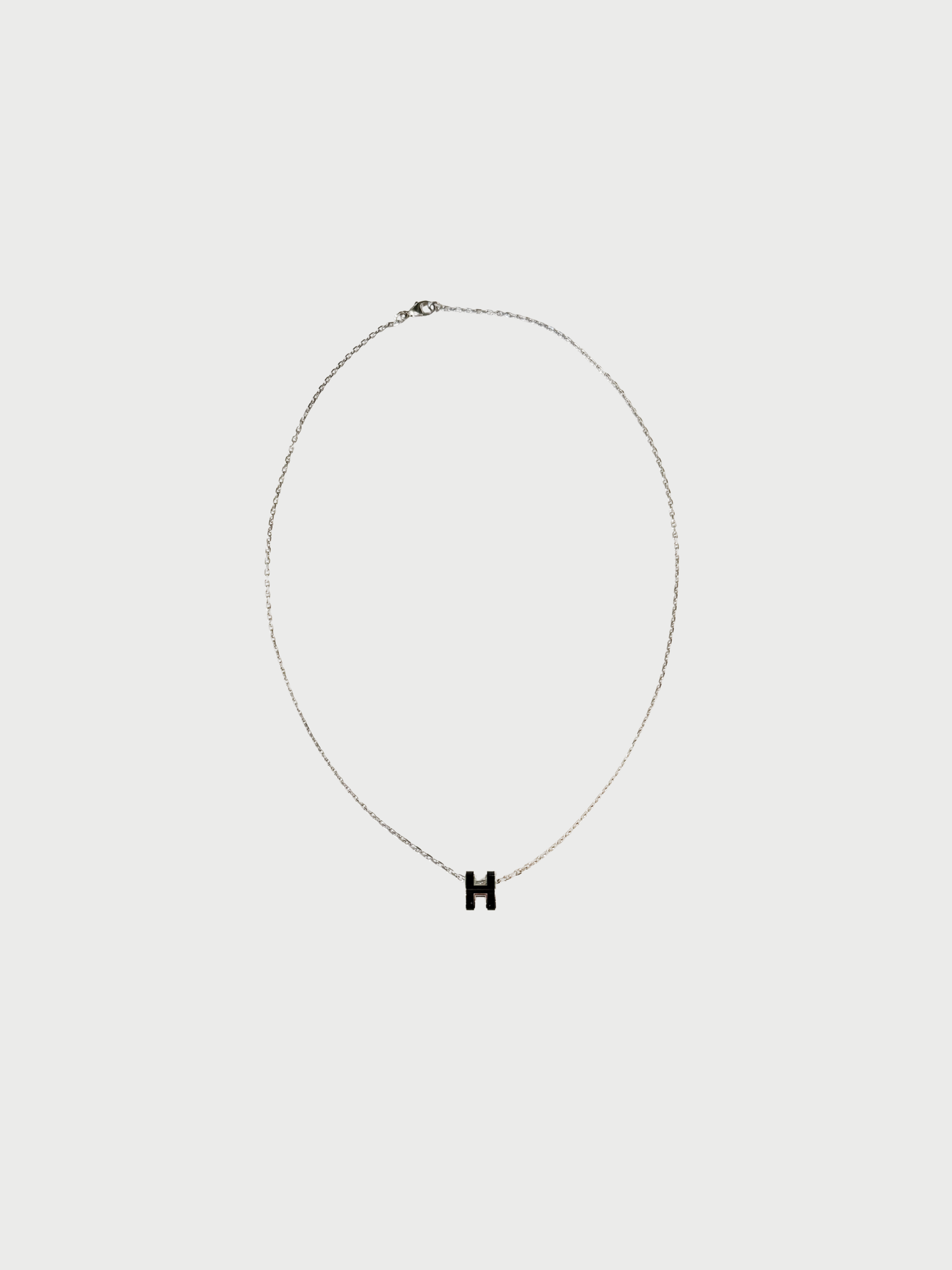 Hermès 2020s Black Palladium-Plated Mini Pop H Pendant Necklace