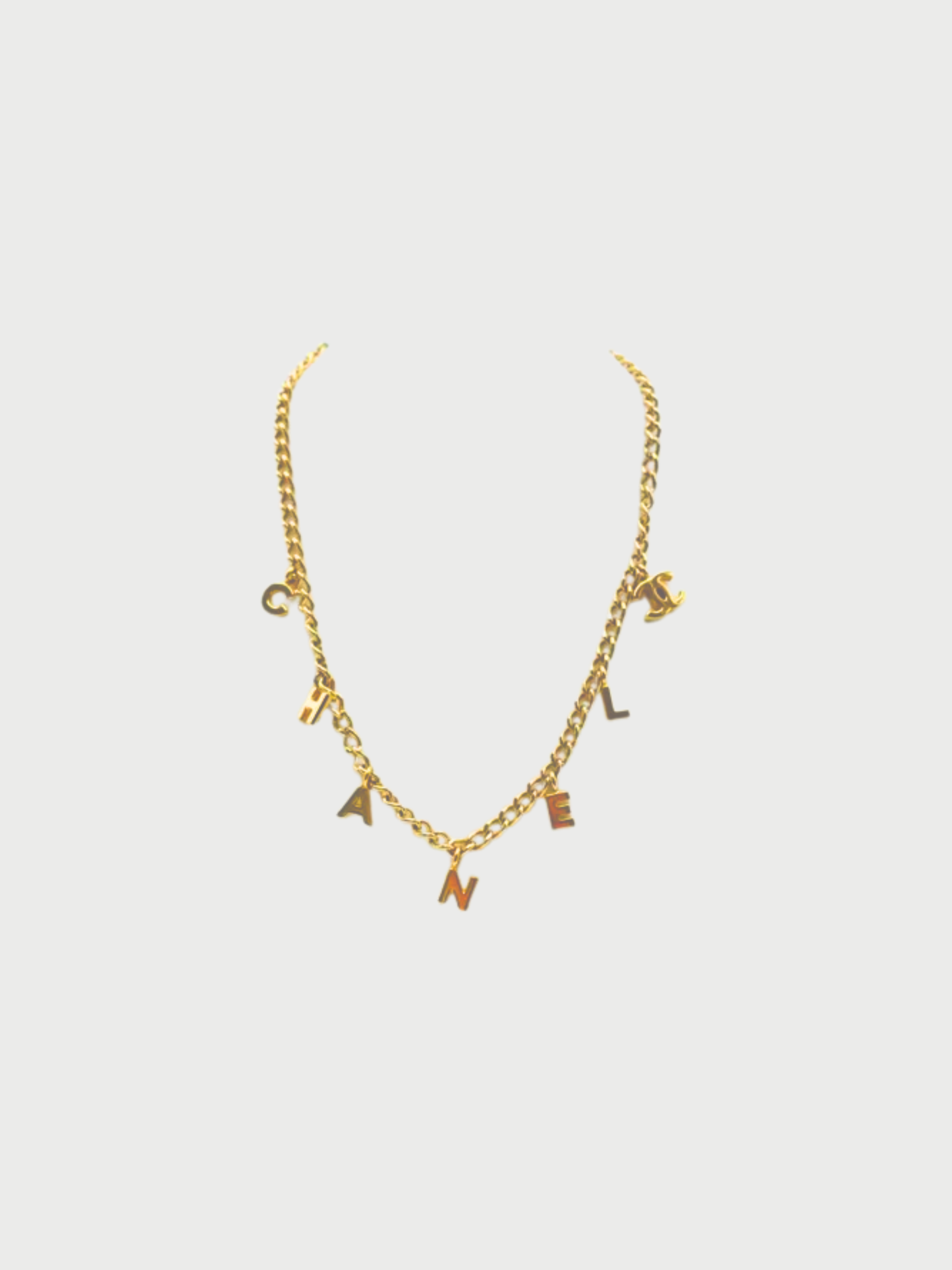 Chanel 2000s Gold COCO Pearl Chain Necklace