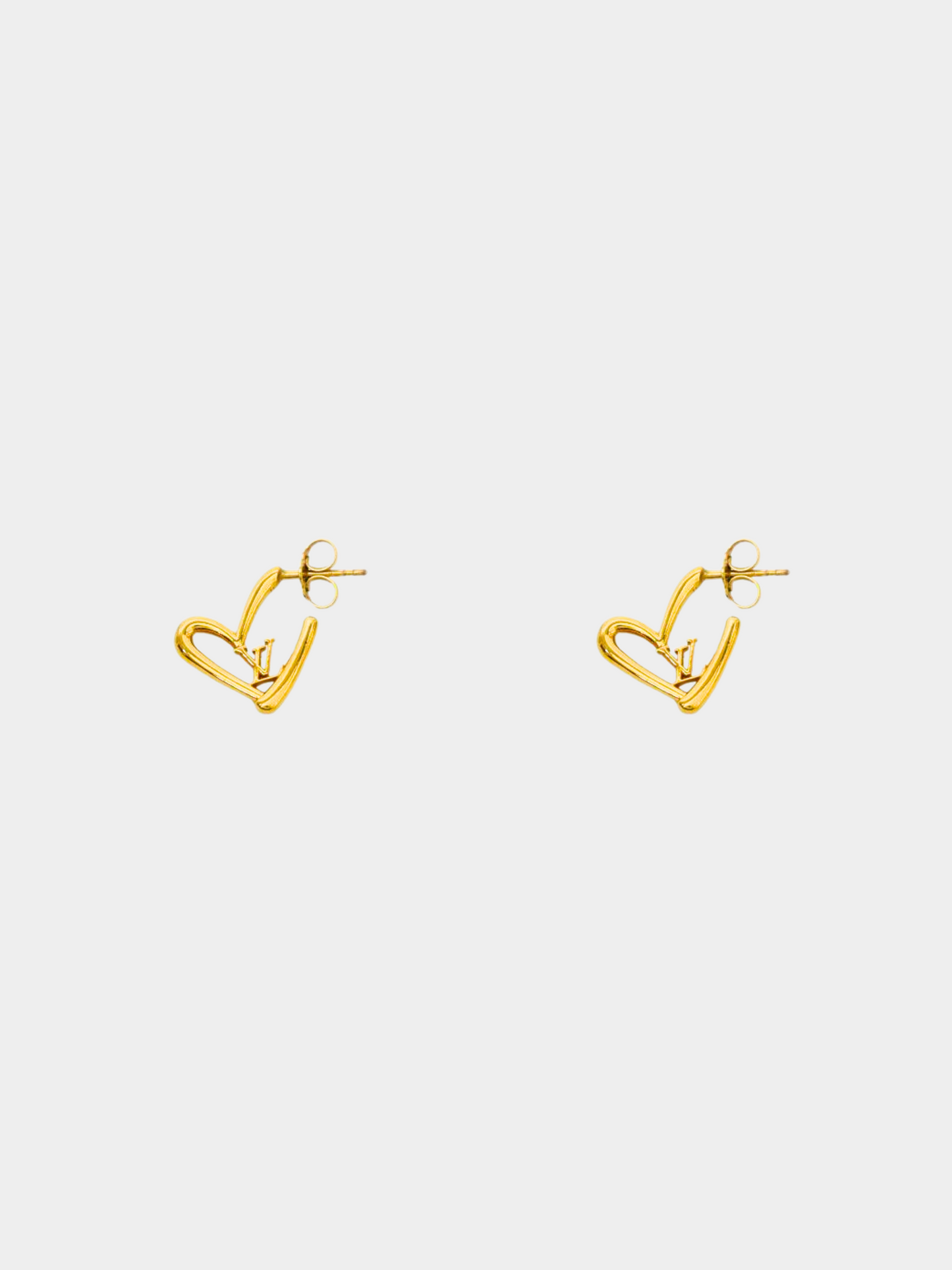 Louis Vuitton 2010s Gold Heart Stud Earrings