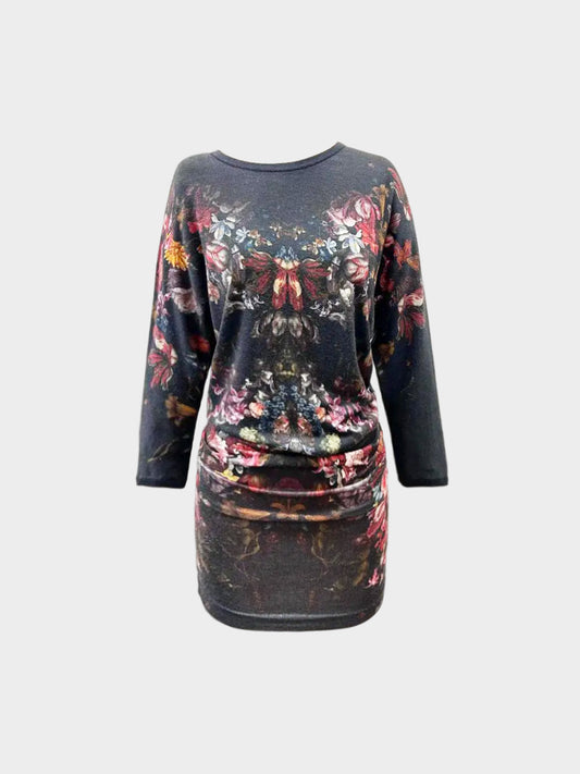 Alexander McQueen 2010s Renaissance Floral Print Wool Dress