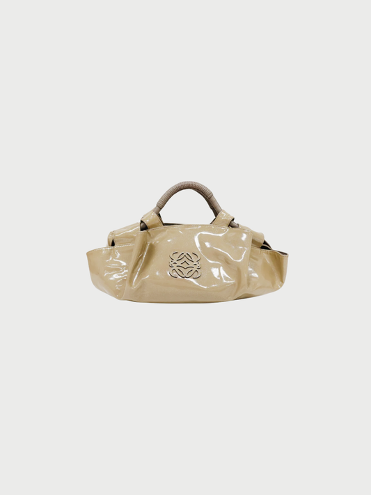 Loewe 2000s Beige Patent Leather Nappa Aire Bag