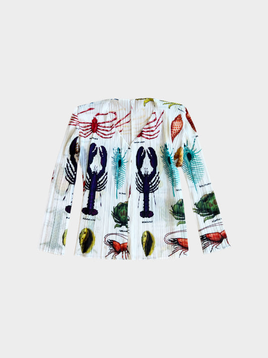 Issey Miyake Pleats Please 2001 Rare Marine Creatures Printed Jacket