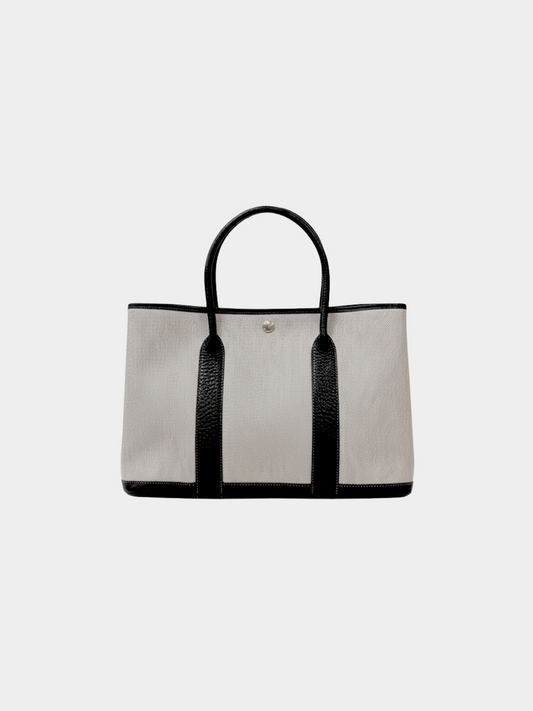 Hermès 2010s Black Green Garden Party PM Tote Bag