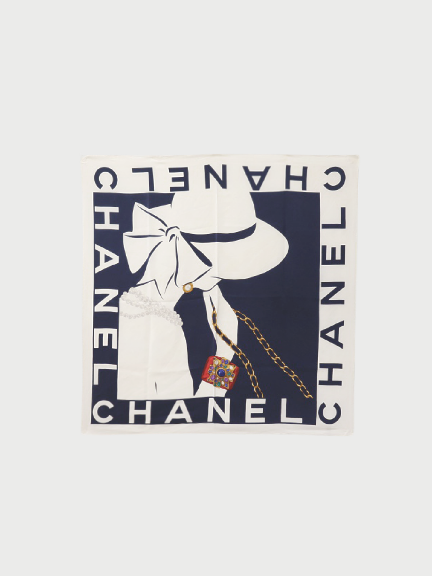 Chanel 2000s Multicolor Silk COCO Scarf