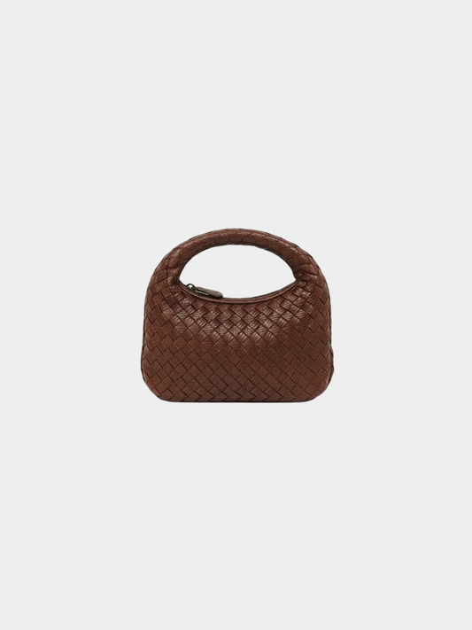 Bottega Veneta 2000s Brown Intrecciato Leather Mini Handbag