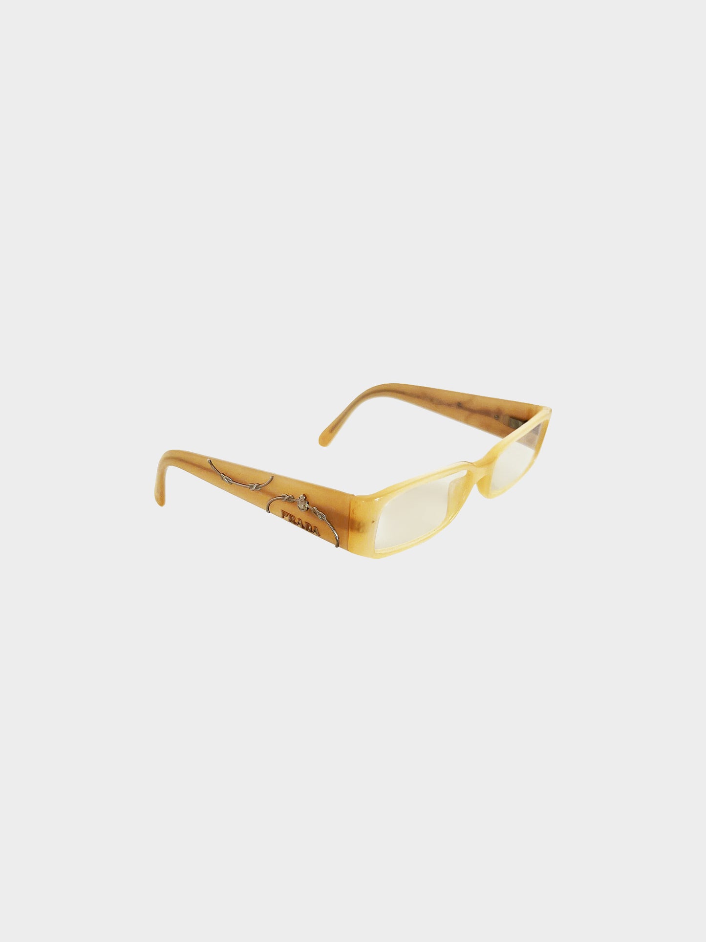 Prada 1990s Rare Beige VPR07I Narrow Glasses