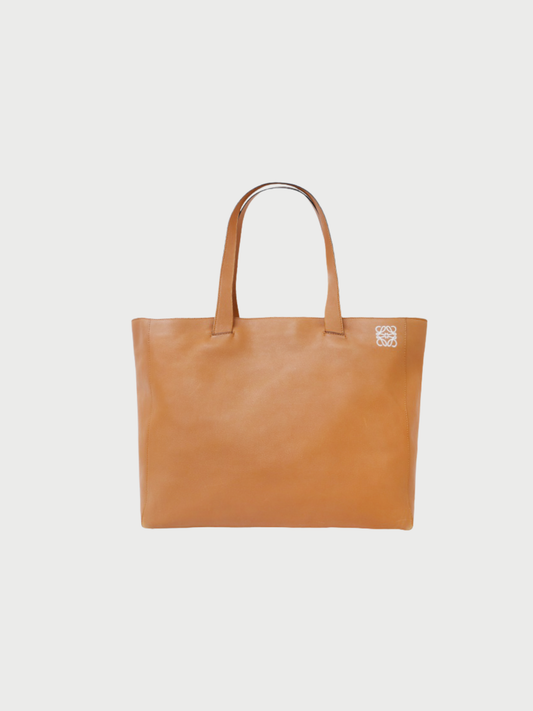 Loewe 2010 Brown Leather Anagram Tote Bag