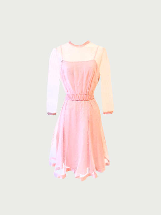 Christian Dior 2000s Pink Mulberry Silk Net Dress