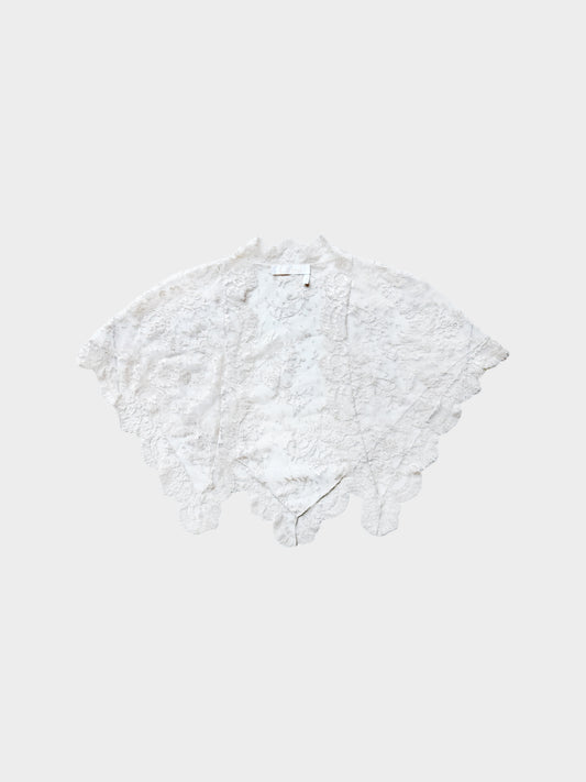 Chloe 2000s Cream White Mantilla Lace Shawl