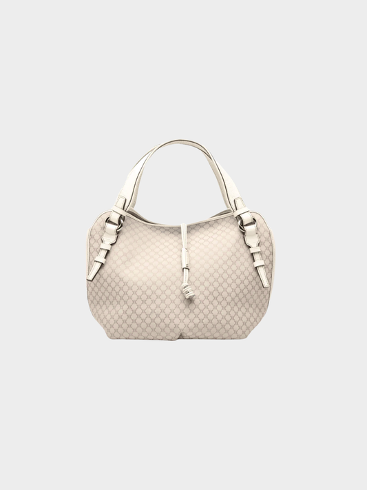 Prada 2000s Black Tessuto Nylon Box Calf Bowling Bag