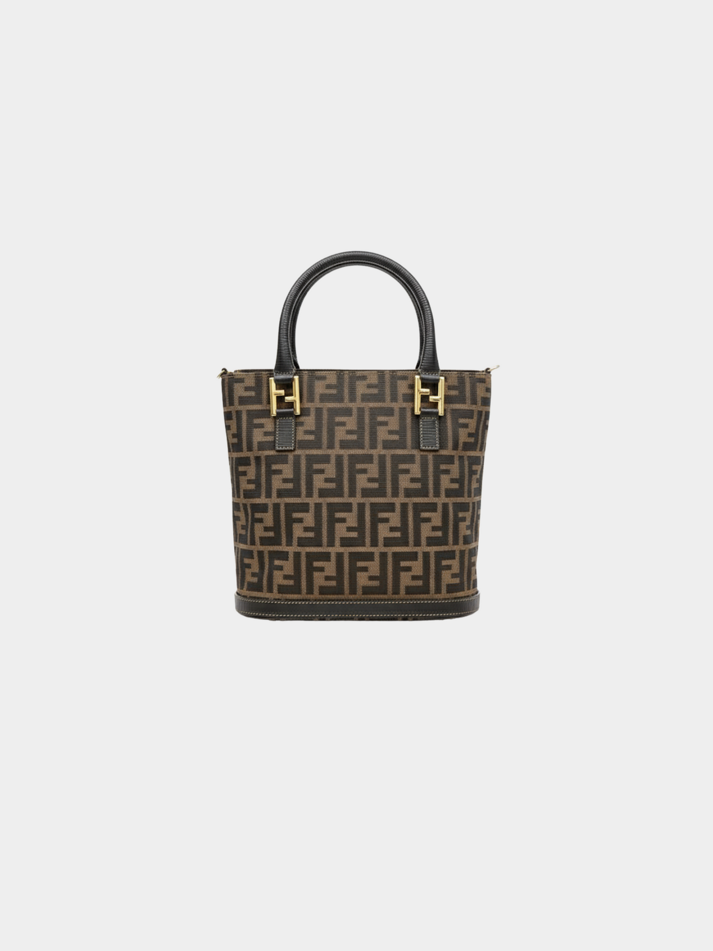 Fendi 1990s Brown Zucca Canvas and Leather 2-Way Bag