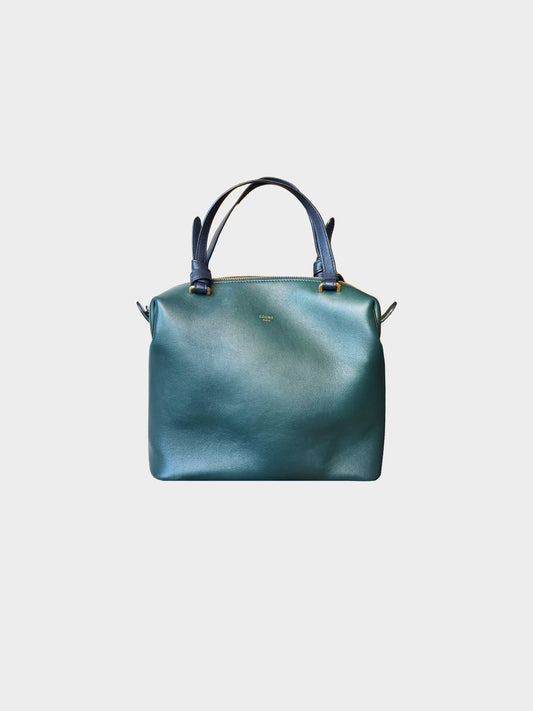 Celine 2019 Green and Blue Lambskin Leather Soft Cube Bag