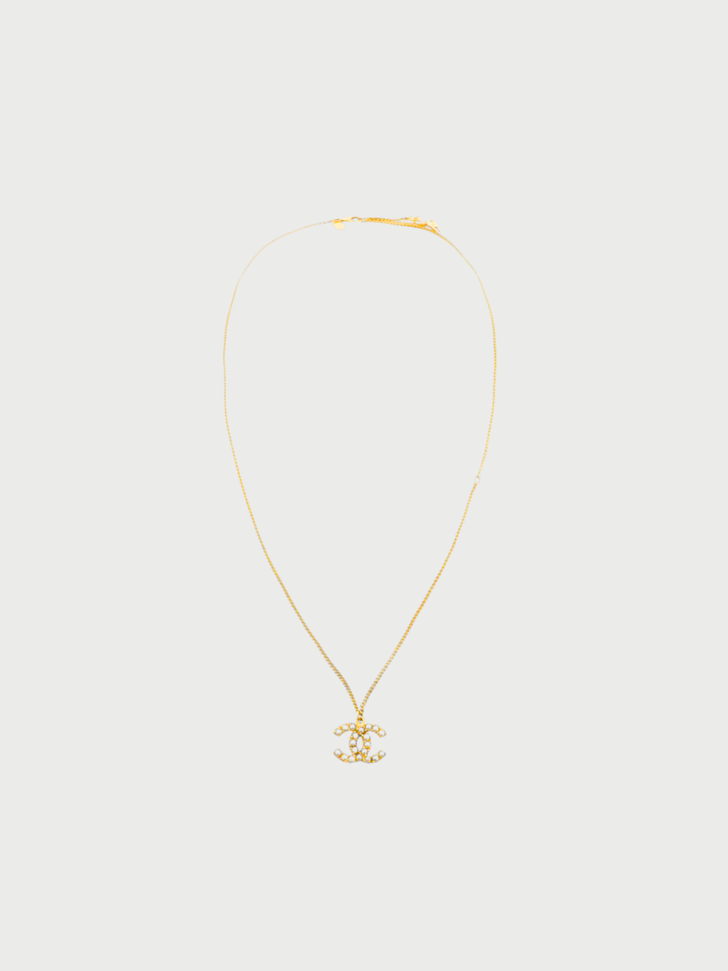 Chanel 2010 Gold Plated Metal COCO Pearl Necklace