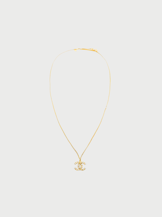 Chanel 2010 Gold Plated Metal COCO Pearl Necklace