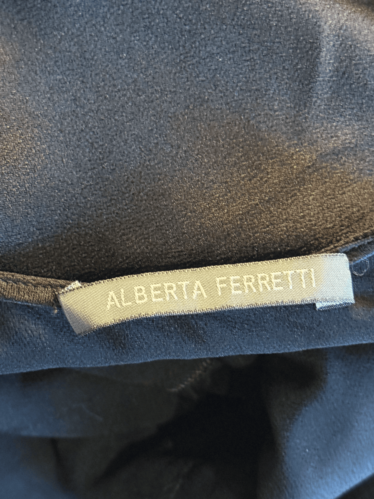Alberta Ferretti 2010s Black Long Satin Backless Dress