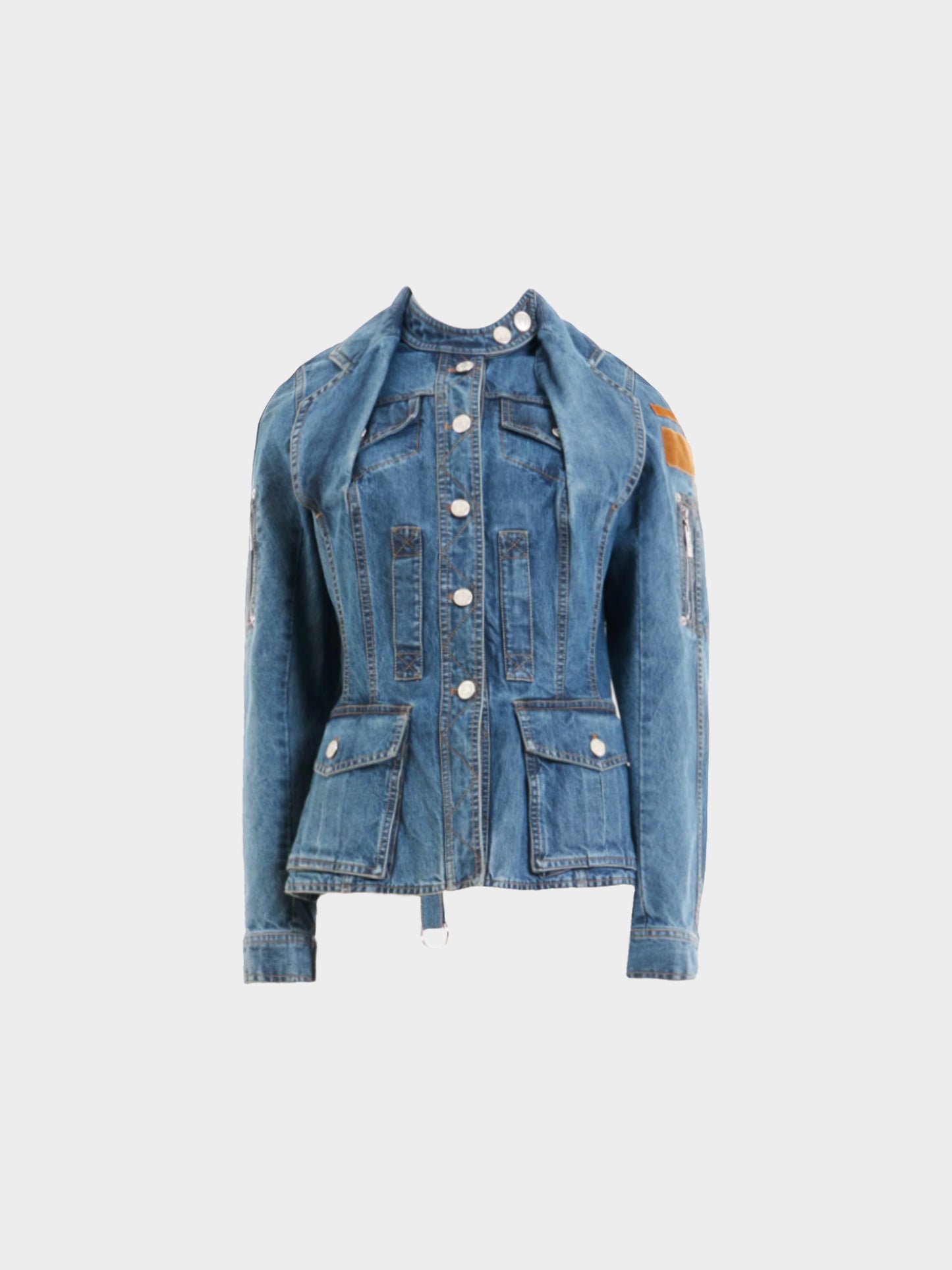 Christian Dior by John Galliano SS 2005 Double Layered Denim Blue Jacket