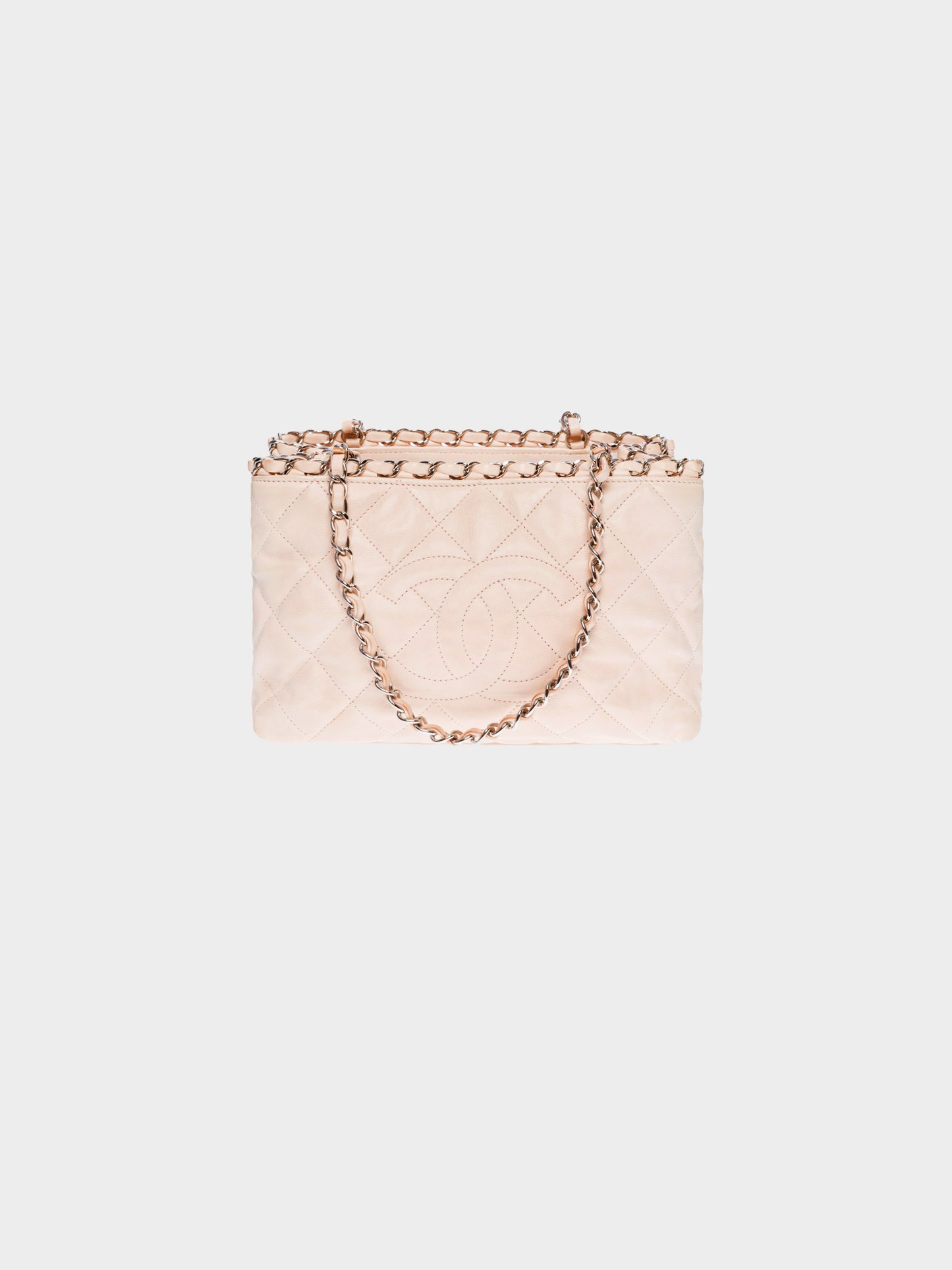 Chanel 2011 Pink Lambskin Quilted Chain Tote Bag