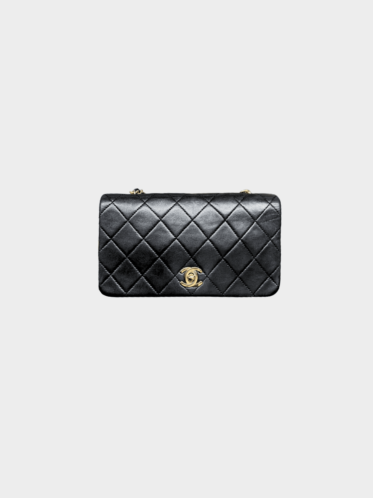 Chanel 1989-1991 Black Lambskin Classic Flap Mini Vintage