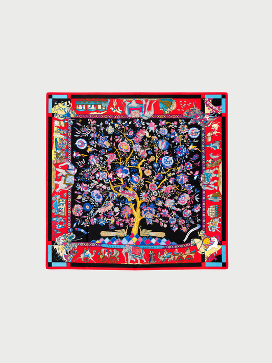 Hermès 2000s Multicolor Fantaisies Indiennes Silk Scarf