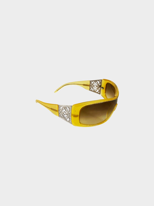 Loewe 2000s Yellow Shield Sunglasses