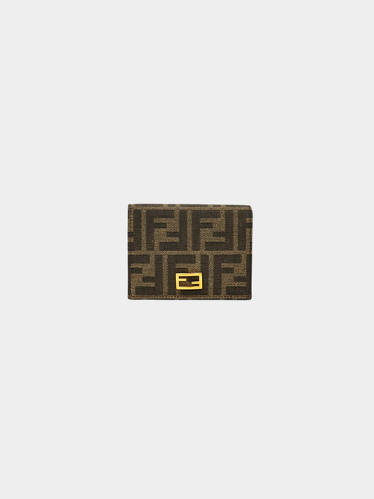 Fendi 2000s Brown Canvas Leather Zucca Wallet