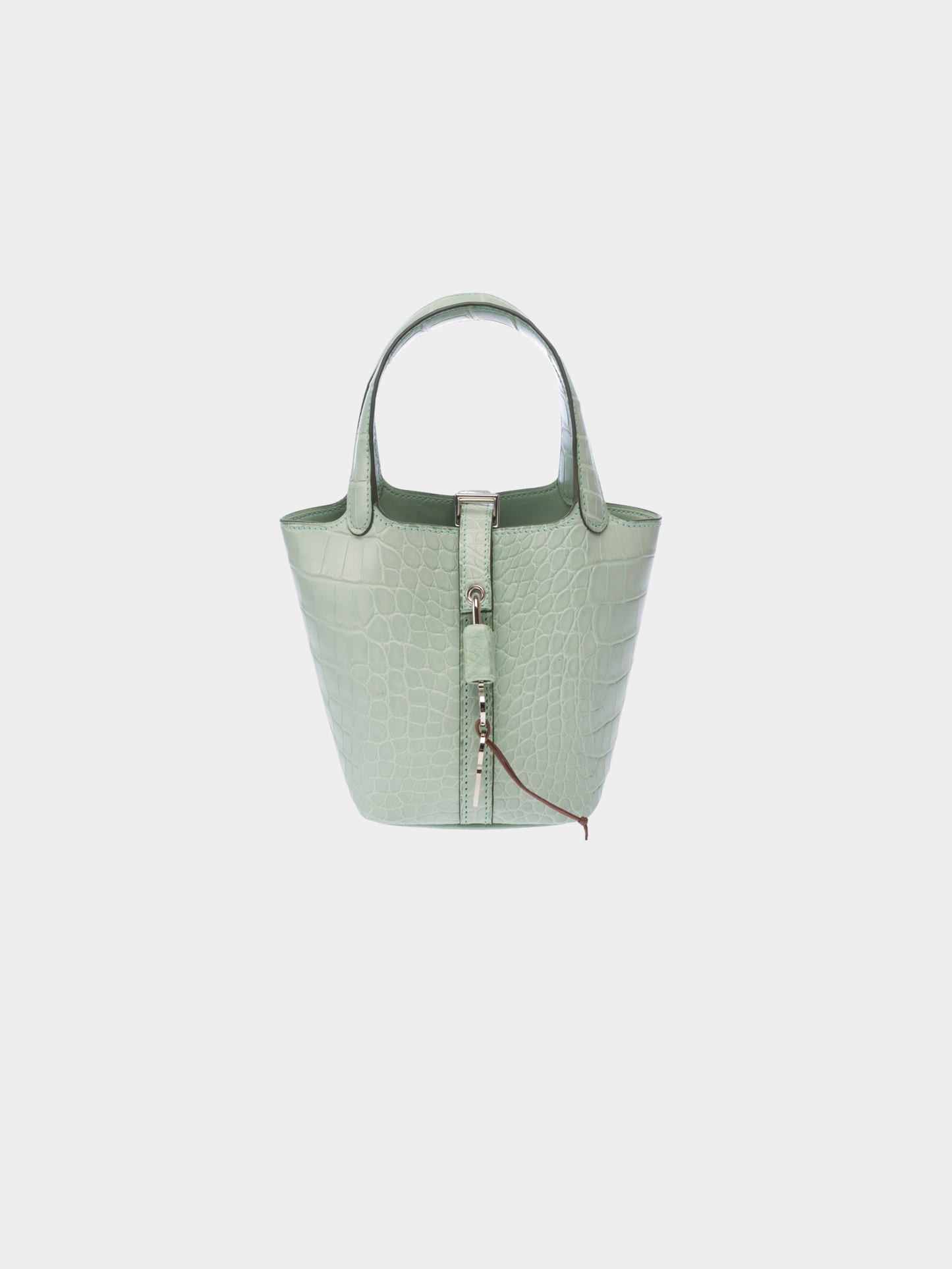 Hermès 2020s Green Alligator Mississippi Micro Picotin Lock Bag