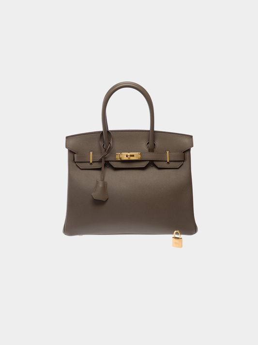 Hermès 2010s Gray Epsom Birkin 30 Bag